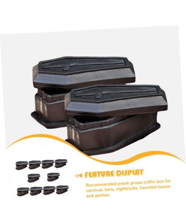 Ciieeo 30 Pcs Coffin Model Graveyard Prop Halloween Coffin Statue Coffin Shaped Boxes Candy Bowls Decorative Haunted House Prop Toys Ornament Prank Props With Cover Plastic Fake 5.5X3.7X2.3CMx3pcs Blackx3pcs - Buy Online on GoSupps.com