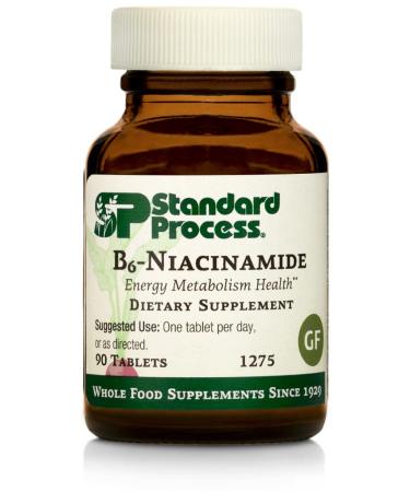 Standard Process B6-Niacinamide - Energy Metabolism, Heart Health, and Digestion Supplement with Vitamin B6, Niacin, Ascorbic Acid, Reishi Mushroom, Shiitake Mushroom, and More - 90 Tablets 90 Count (Pack of 1)