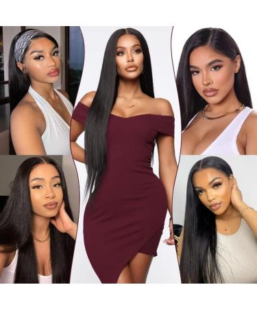 RXY 4x4 Straight Lace Front Wig 14 Human Hair Pre Plucked with Baby Hair - Natural Black, 180 Density - for Black Women - Buy Online on GoSupps.com
