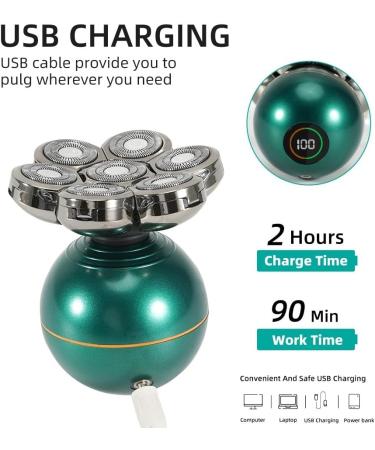 Head Shavers for Bald Men - 4 in 1 Electric Shaver & Hair Clipper - USB Rechargeable 7 Blade Grooming Kit (Green - Buy Online on GoSupps.com