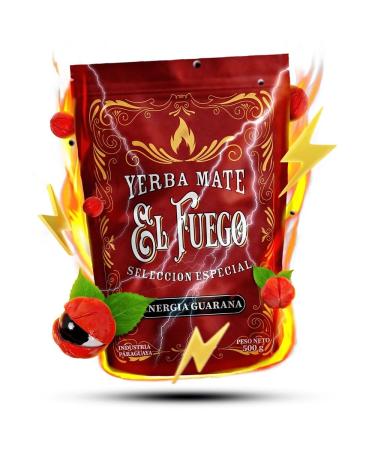 El Fuego Energia Guarana 0 5 kg Yerba Mate fortement stimulant du Paraguay fum