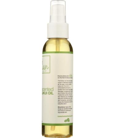 Hawaiian Bath & Body Unscented Kukui Nut Oil - Nourishing 4oz Moisturizer for Skin & Hair - Buy Online on GoSupps.com