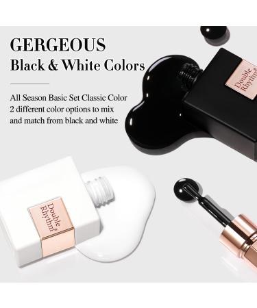 Double Rhythm 2 Pcs 15ml UV Gel Polish Set - Pure White & Black Nail Art Kit for Salon & DIY - Buy Online on GoSupps.com