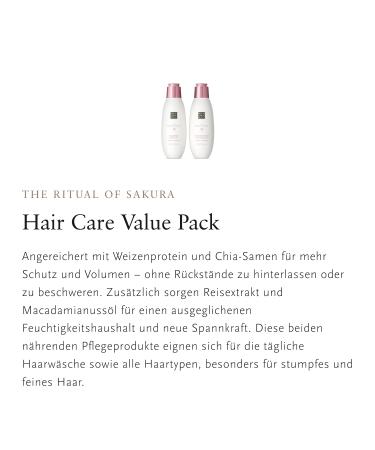 Rituals The Ritual of Sakura Benefit Pack - Shampoo & Conditioner Set with Wheat Protein Chia Seeds & Macadamia Oil | 2 x 250ml | International Shipping - Buy Online on GoSupps.com