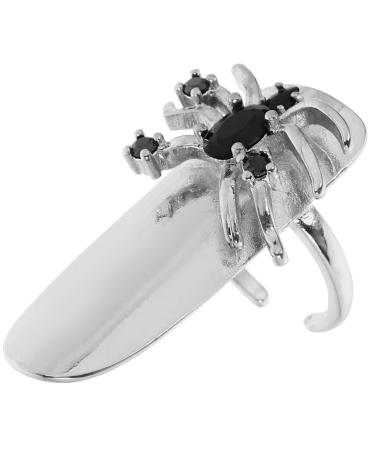 Lurrose Finger Nail Ring Fingernail Protective Cover Ring Rhinestone Spider Open Ring