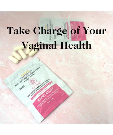 Kushae Boric Acid Vaginal Suppositories - All Natural Female Relief with Probiotics & Aloe Vera pH Balance 6 Capsules - Buy Online on GoSupps.com