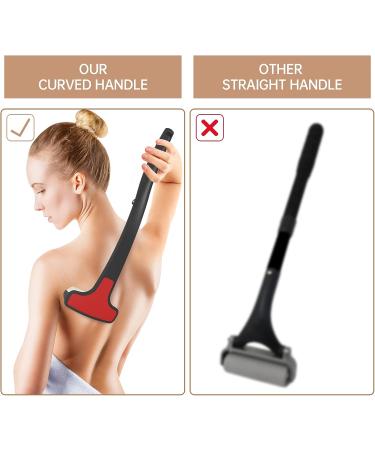 KUMSANITE Lotion Applicator for Back & Body with Folding Long Handle - 2 Foam Rollers, Black - Buy Online on GoSupps.com