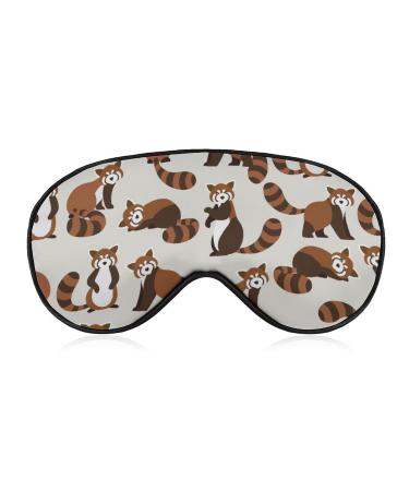 Cute Red Panda Sleep Mask Eye Cover for Sleeping Blindfold with Adjustable Strap Blocks Light Night Travel Nap for Men Women