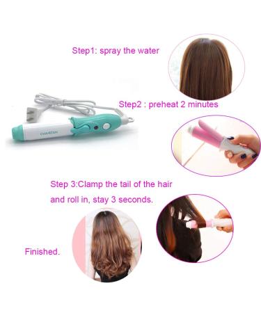 Mini Ceramic Electric Curling Wand - Professional Blue & White Hair Curler for International Shipping - Buy Online on GoSupps.com