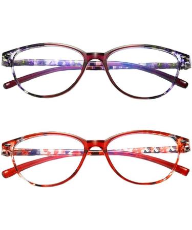 Inlefen Unisex 2 Pack Spring Hinge Readers Glasses - Blue Light Blocking Computer Reading Glasses 4.0x - Buy Online on GoSupps.com