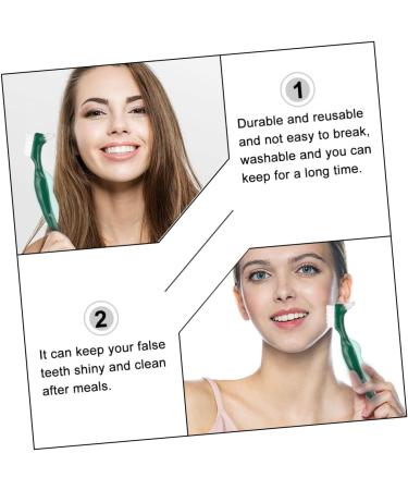 Frcolor 3-Piece Double-Headed False Toothbrush Set - Prosthesis Cleaning Brush for Ultimate Dental Care - Buy Online on GoSupps.com