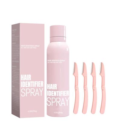 Hair identifier Spray for Skin Body Hair Identifier Spray for Dermaplaning Hair identifier Spray for Face Shaving Hair Removal Spary for Skin Body (Pink)