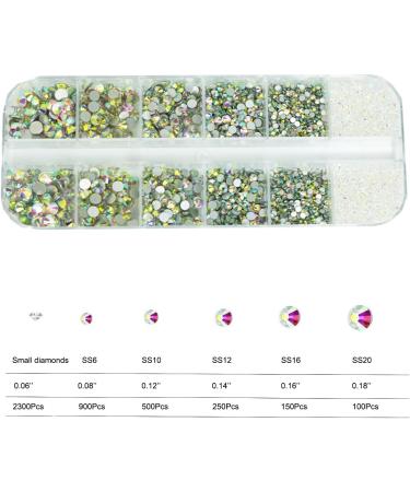 Buy 4200 Assorted Nail Gemstones & Crystals - SS6-SS20 K9 Glass Flatback Stones for Nail Art Face Makeup & DIY Crafts | International Shipping Available - Buy Online on GoSupps.com