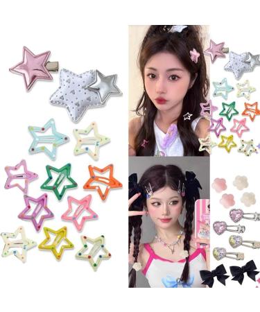 Limtula Colorful Snap Clip Girls Kid Hairpins Ladies HairBun HairPin Metal Hair Clips Star n-slip Hairpins Snap Hairpins Smug 4 pieces - Buy Online on GoSupps.com