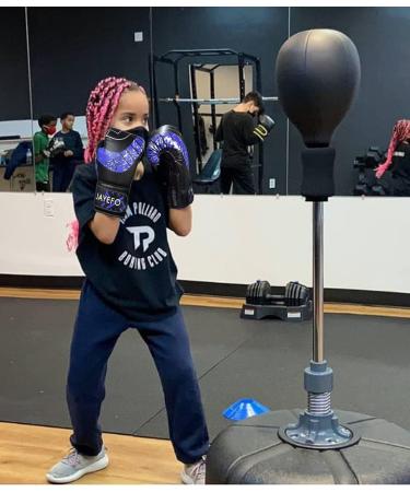 Jayefo Kids Youth Boxing Gloves 4oz - Black Blue | Ideal for Boxing, Kickboxing, Muay Thai & MMA | Beginners Heavy Bag Gloves - Buy Online on GoSupps.com