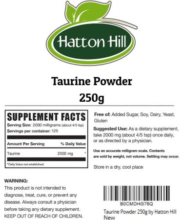 Taurine Powder 250g by Hatton Hill - Buy Online on GoSupps.com