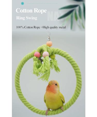 2 PCS Kuivoo Bird Swing Cotton Rope Ring Bird Parrot Perches for Cage Cage Hanging Bite Resistance Toys Bird Stand Soft Ring Bed for Budgie Cockatiel Canary Parakeet Love-bird Conures Medium - Buy Online on GoSupps.com