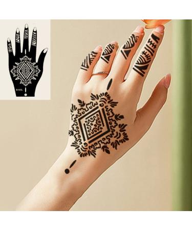 Henna Tattoo Stencil Set - 20 Sheets of Indian Arabian Temporary Tattoo Templates for Hands, Arms, Shoulders, and Legs - Buy Online on GoSupps.com