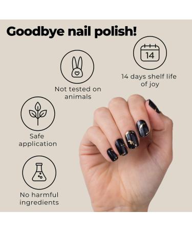 Miss Sophie Marbleous Black Nail Wraps - 24 Ultra-Thin, Self-Adhesive & Long-Lasting - Buy Online on GoSupps.com