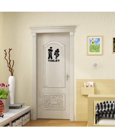 PULABO Unisex Toilet Sign Decal Creative Toilet Entrance Sign Sticker Wall Decals Hotel Washroom Wall Door Stickers Decor Cost-effective and Sturdy Durable - Buy Online on GoSupps.com