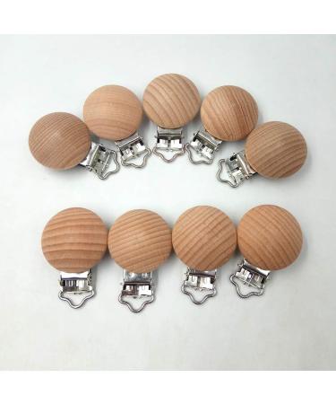 Natural Beech Wood Pacifier Clips Teething Toy Set for DIY Baby Teether - 10pcs (3.5cm) - Buy Online on GoSupps.com