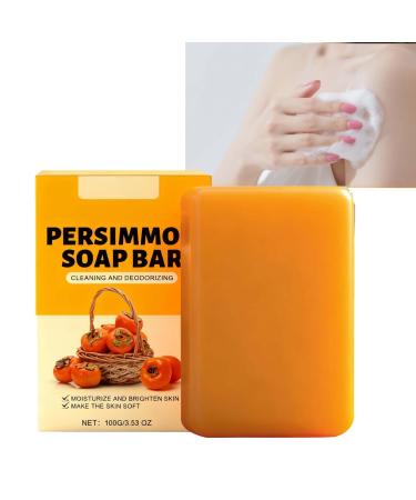 LinBomZony Persimmon Body Odour Soap for Seniors and Seniors Antibacterial Deodorizing Soap - Deep Cleansing to Eliminate Odors - Moisturizing Facial Cleanser (1 Piece)