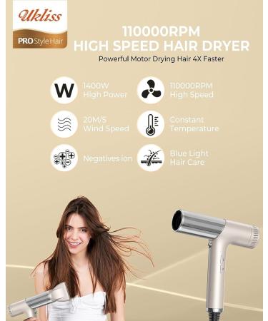 5 in 1 Air Styler 110000 RPM High Speed Hair Dryer Low Noise Blowdryer Hair Dryer Curler 200 Million Negative Ionic Hair Dryer Hairdryer with Diffuser Travel Hairdryers for Travel Home Use Silver - Buy Online on GoSupps.com