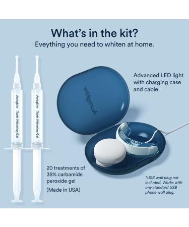 Auraglow LED Teeth Whitening Kit with Whitening Pen - Professional At-Home Teeth Whitening Solution - Buy Online on GoSupps.com