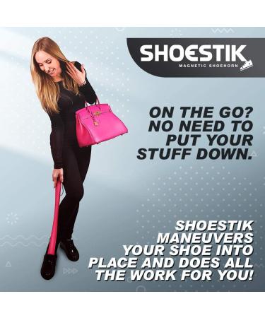 SHOESTIK 24 Long Shoehorn | No Bending Assistive Technology | Magnetic Shoe Tongue Lifter | Black - Buy Online on GoSupps.com