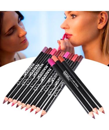 Renywosi 12 Colors Lipstick Waterproof Pencil Lip Liner Set Lip Shaping Pencil Waterproof Long Lasting Makeup Lip Pencil Con-Tour Edition for Girls Women - Buy Online on GoSupps.com