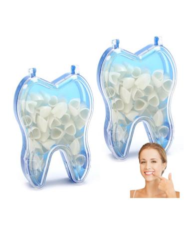 YAFIYGI 100Pcs Tooth Caps for Broken Tooth Mixed Sizes Dental Crowns Kit Temporary Teeth Covers Front Cap Adults Temporales Crown Repair for Smile Decoration White