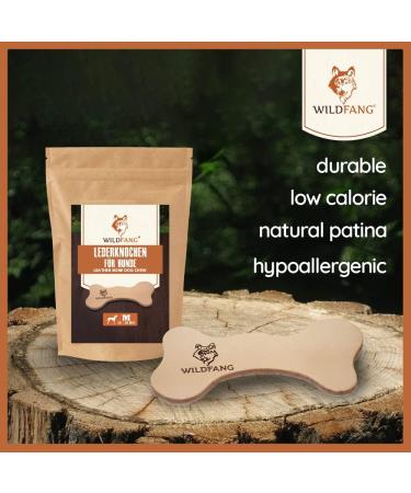 Wildfang Leather Chew for Dogs & Puppies - Naturally Tanned Soft Dog Toys | 3-Pack L 21 cm - Buy Online on GoSupps.com