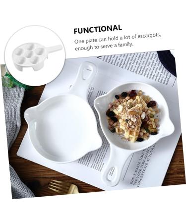 MAGICLULU Snail Plate 3 Pcs Baked Snails White Ceramics Cauliflower Oven Ceramic Snail Dish 21X16.4CMx3pcs Whitex3pcs - Buy Online on GoSupps.com