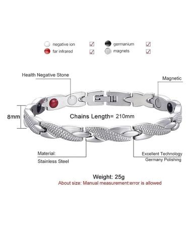 Men's Stainless Steel Dragon Pattern Arm Chain | Magnetic Therapy Bracelet for Arthritis Pain Relief - Buy Online on GoSupps.com