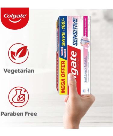 Colgate Sensitive Everyday Protection Toothpaste Combo Pack - 160g (80g X 2) for Sensitive Teeth & Healthy Gums | Cavities & Plaque Prevention - Buy Online on GoSupps.com