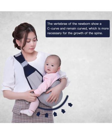 Uptvin Sling Baby Carrier for Newborns | Soft Adjustable Multifunctional - Supports Up to 20kg | Includes Baby Bib - Gray - Buy Online on GoSupps.com