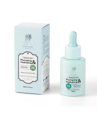 Hyaluronic Acid Serum 100% Natural Moisturizer with Vitamin B5 for Face and Neck. Dermatologically tested Cruelty-Free Paraben Free - 1 fl oz