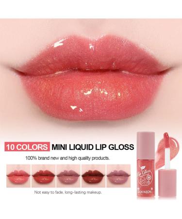 10 Colors Lip Tint Stain Set - Long Lasting Korean Lip Gloss with Waterproof Formula and High Pigment - Vivid Color Mini Liquid Lipstick for Non-Stick Cup Finish - Buy Online on GoSupps.com
