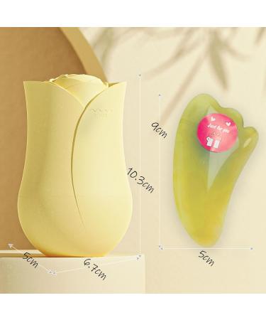 Keepaq Ice Scooter Face Eye Massager | Reusable Silicone Facial Roller for Pores & Skin Care | D-Yellow - Buy Online on GoSupps.com