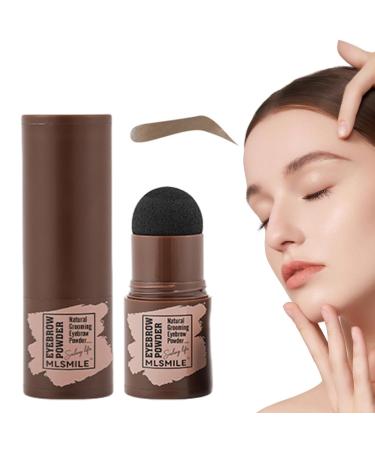 Brow Stamp Kit Waterproof Long-lasting Brow Stencil Kit Eyebrow Powder 10 Reusable Eyebrow Stencils Brow Template Set for Women Girls Natural Brow Makeup Pochy Light Brown