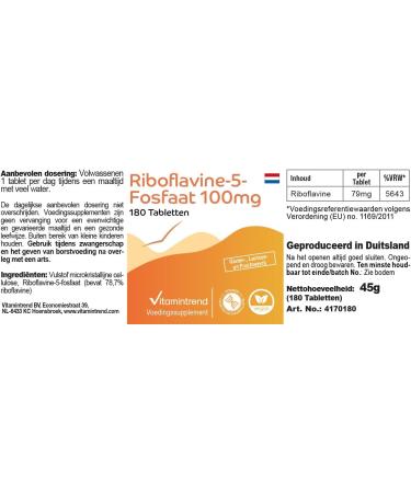 Vitamin B2 Tablets - 180 Tablets - High dosage - Riboflavin-5-Phosphate | Vitamintrend  - Buy Online on GoSupps.com