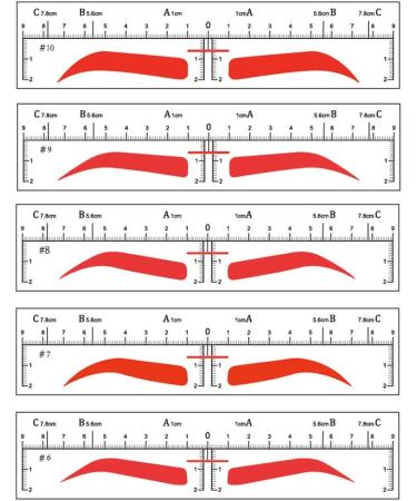 YIZHUO Brow Stamp Tool | Eyebrow Ruler Sticker & Microblading Stencils | 50Pcs Different Shapes | Permanent Makeup Measure Tool - Buy Online on GoSupps.com