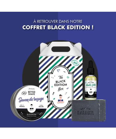 100% Natural & French Shaving Soap from Monsieur BARBIER | Black Edition TONKA | The Traditional Shaving Soap par excellence | Made with Shea Butter and Coconut | ORGANIC and VEGAN | 150mL - Buy Online on GoSupps.com
