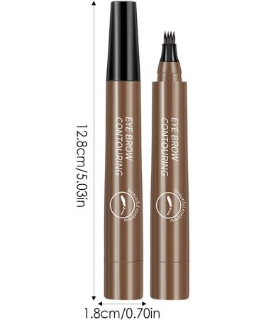 4 Point Eyebrow Pencil | Waterproof 4 Fork Tip for Eyebrow Liquid Brow Long-Lasting Brow Microblading Pencil Eyebrow Makeup Pochy Dark Brown - Buy Online on GoSupps.com