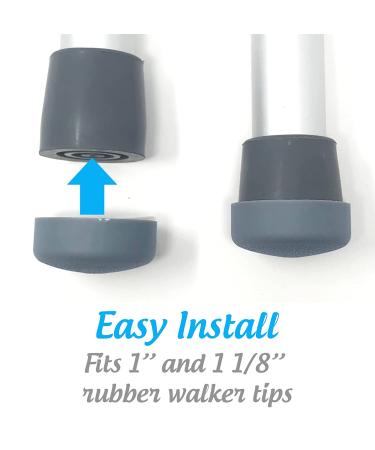 Deluxe TuffCaps Walker Glide Covers Bundle - 6 Pairs (Gray) - Buy Online on GoSupps.com