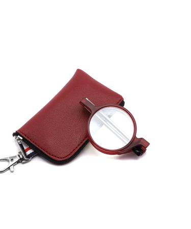 Folding Reading Glasses Blue Light Blocking Computer Reader Metal Round Frame Anti Eyestrain Eyeglasses(Couleur:Red Grandeur:2.5x)