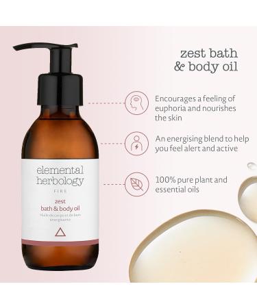 Elemental Herbology Zest Bath & Body Oil | Revitalizing Essential Oils Blend | Marjoram Sweet Orange & Rosemary | 4.9 fl. oz | Cruelty Free International Shipping - Buy Online on GoSupps.com