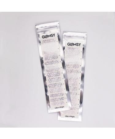 Glamsy Nail Film | Like a Virgin - White Glitter Pattern Nail Wraps | 24 Self-Adhesive Ultra-Thin Foils for Stunning Nails - Buy Online on GoSupps.com