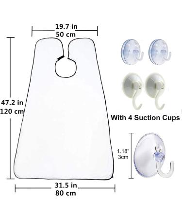Beard Bib Beard Apron for Men Shaving Waterproof and Non-Stick Beard Trimming Cape for Mess Static Beard Hair Catcher with 4 Suction Cups Best Gift for Man/husband/boyfriend(White) - Buy Online on GoSupps.com
