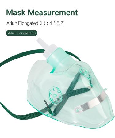 2 Pack Standard Oxygen Mask with 6.6' Tubing - Adjustable Strap, Size L - Buy Online on GoSupps.com